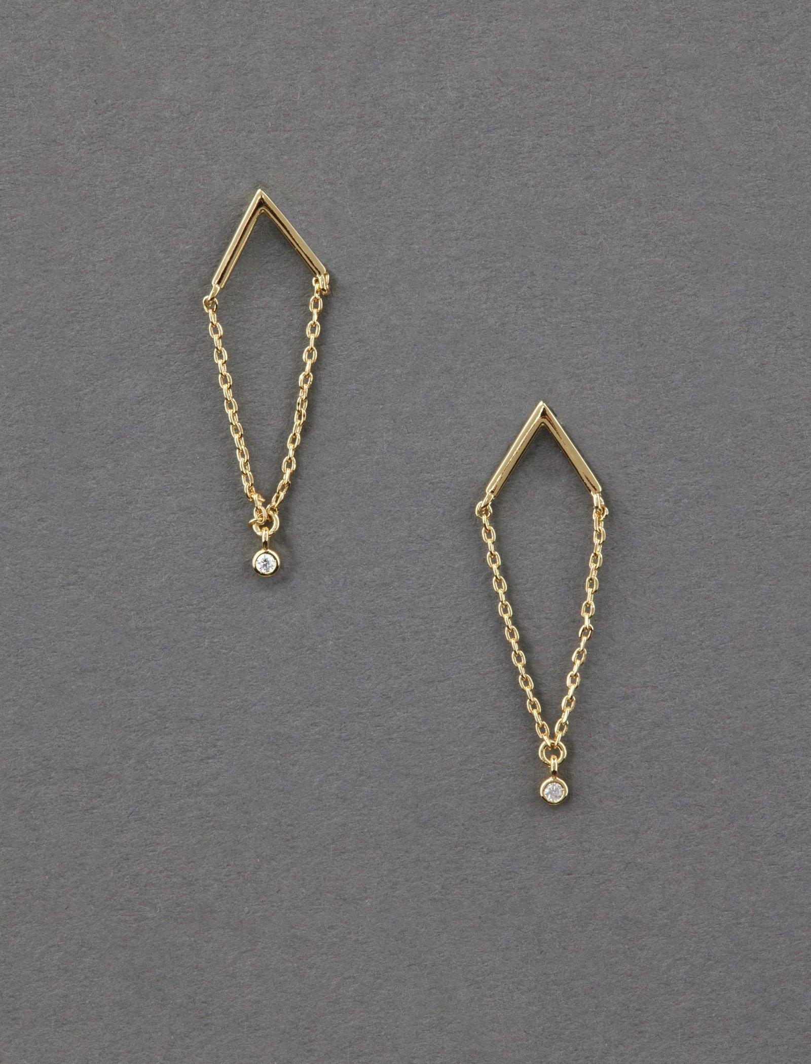 Lucky Brand 14K  Plated Chain Stud Earring Gold