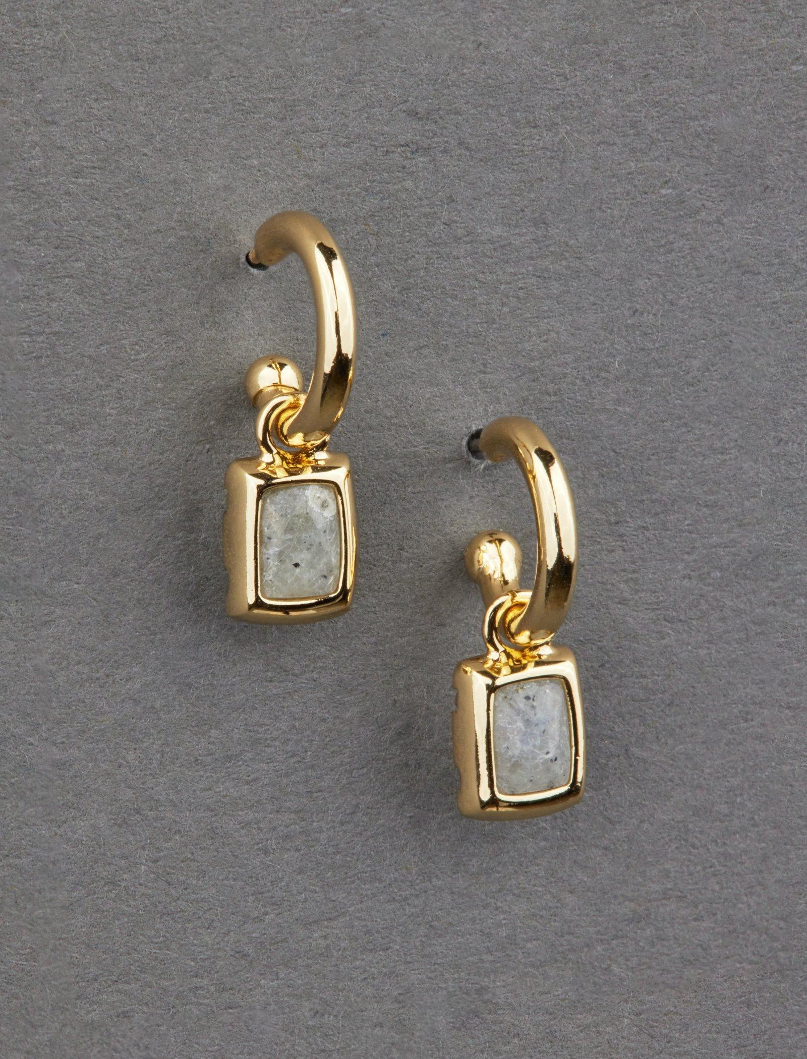 Lucky Brand 14K  Plated Labradorite Earring Gold