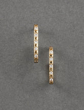 Lucky Brand 14K  Plated Pave Square Hoop Earring Gold