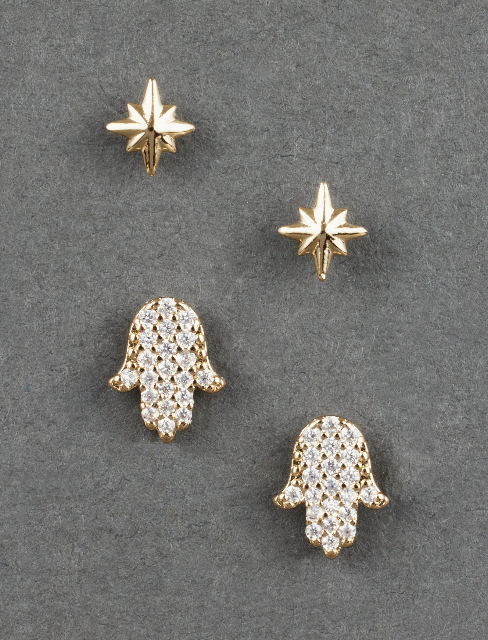 Lucky Brand 14K  Plated Stud Set Gold