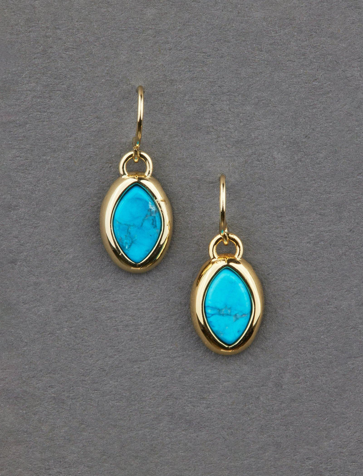 Lucky Brand 14K  Plated Turquoise Drop Earring Gold