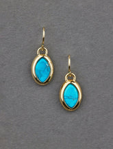 Lucky Brand 14K  Plated Turquoise Drop Earring Gold