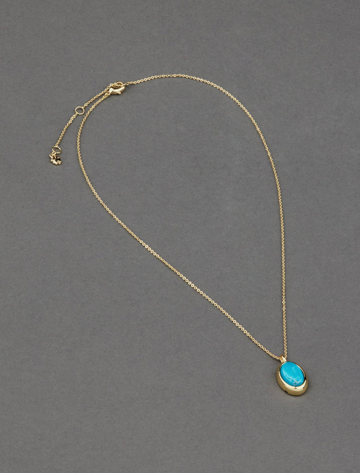 Lucky Brand 14K  Plated Turquoise Pendant - Women's Ladies Accessories Jewelry Necklace Pendants Gold