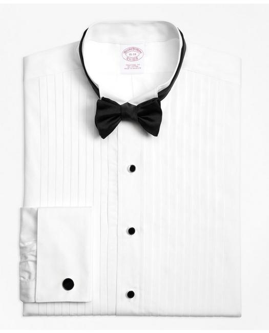 Brooks Brothers Men's Traditional Fit Ten-Pleat Wing Collar Tuxedo Shirt White