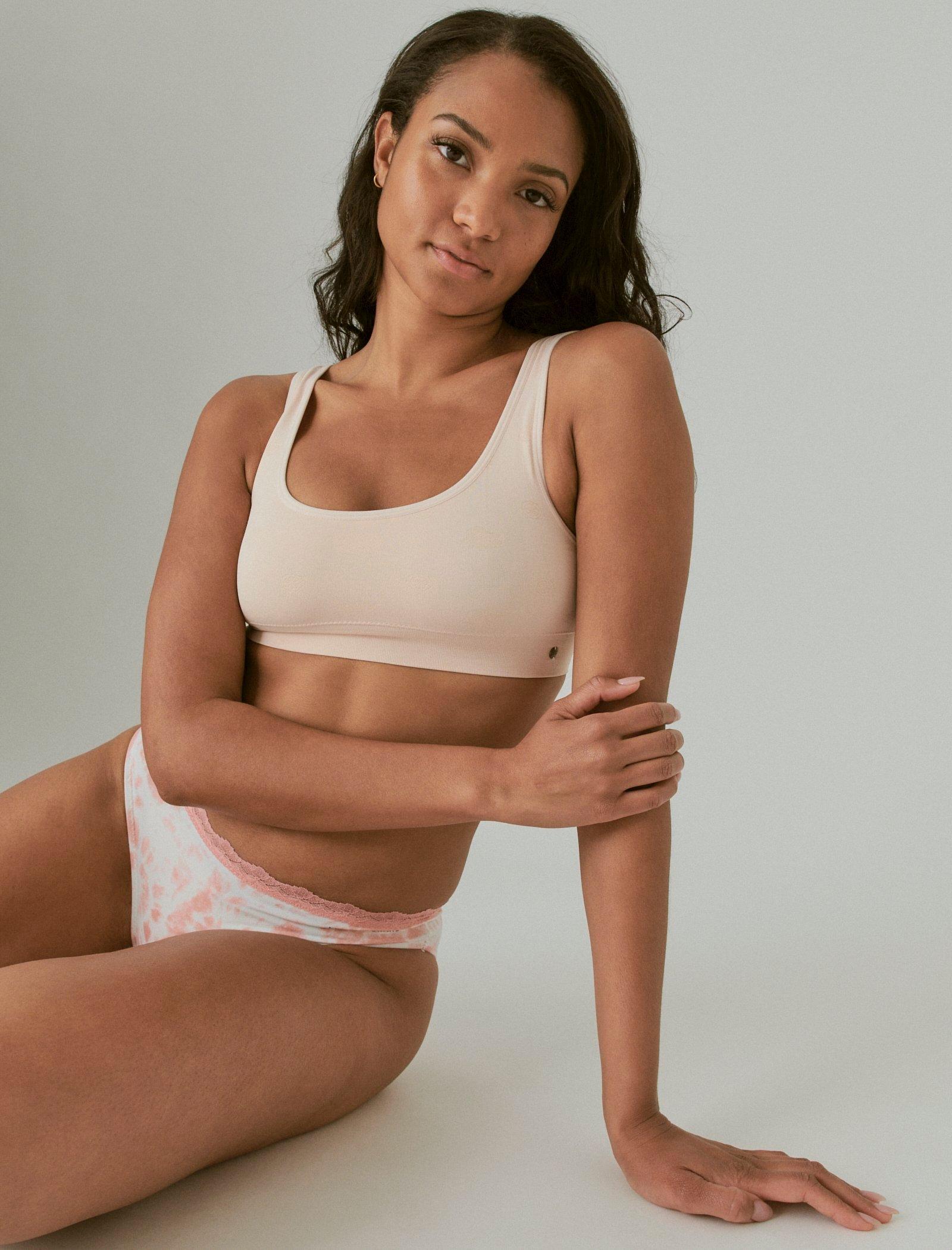Lucky Brand 2 Pack Woodblock Print Bra Coral Pink