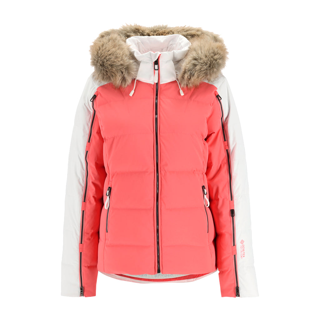 Spyder Falline Faux Fur Down Jacket Orange