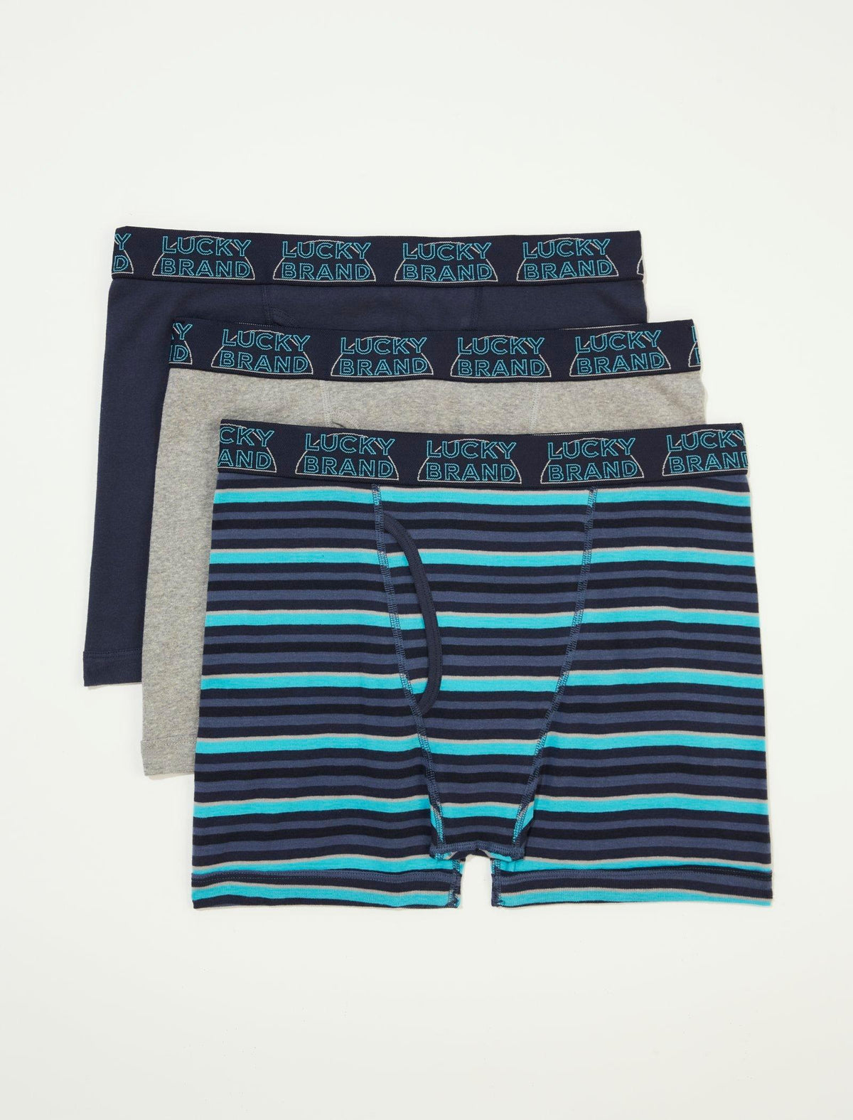 Lucky Brand 3 Pack Cotton Boxer Briefs Multi