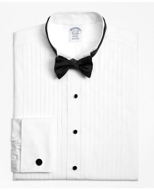 Brooks Brothers Men's Regent Fit Ten-Pleat Wing Collar Tuxedo Shirt White