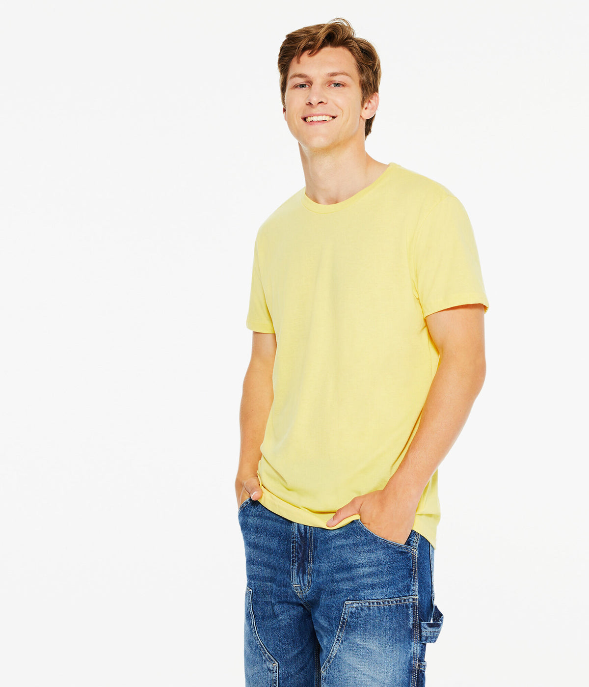 Aeropostale Mens' Classic Crew Tee - Yellow - Size XXL - Cotton - Teen Fashion & Clothing Buttercup