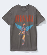 Aeropostale Mens' Nirvana In Utero Graphic Tee -  - Size M - Cotton - Teen Fashion & Clothing Grey