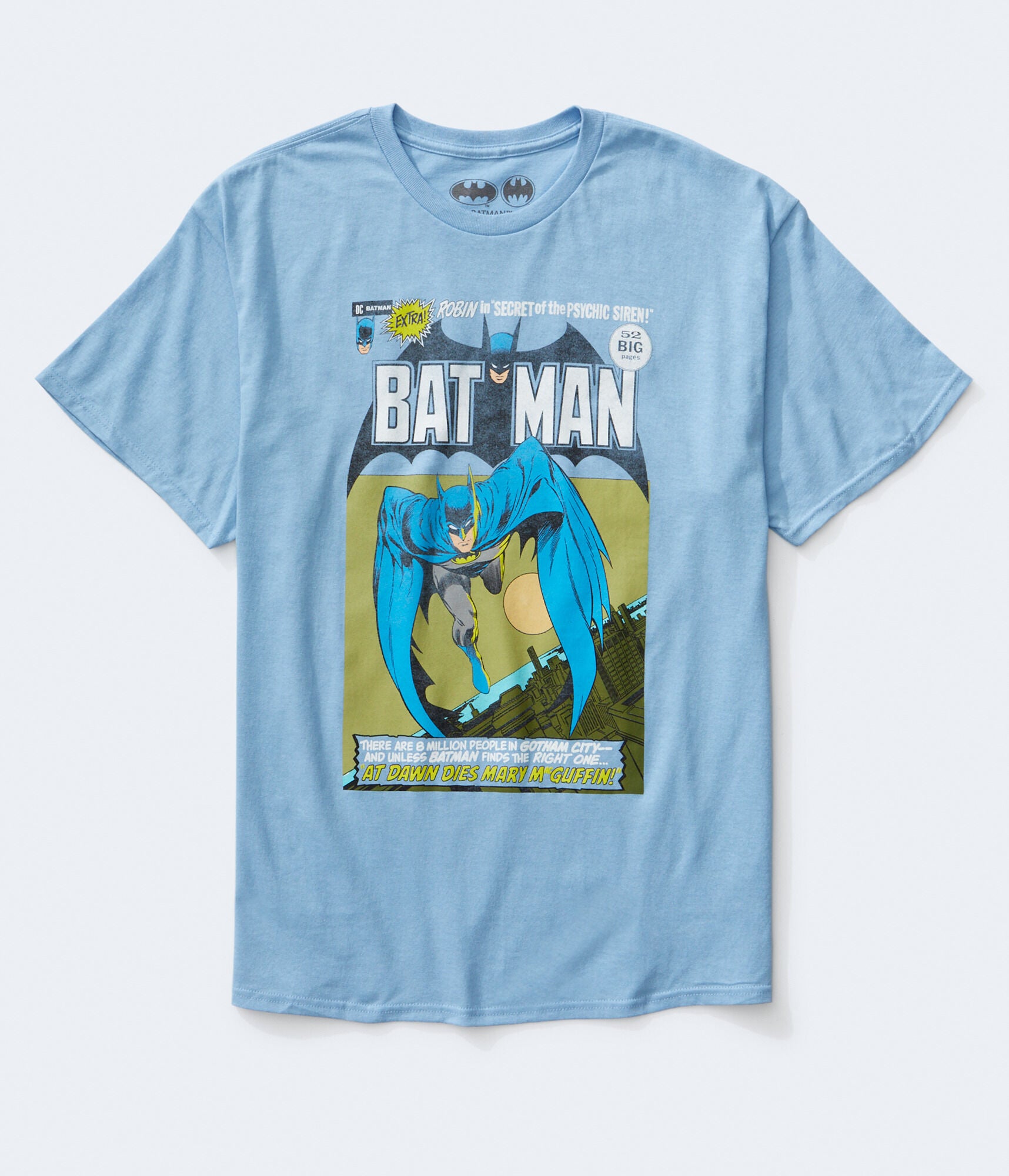 Aeropostale Mens' Batman Comic Graphic Tee -  - Size XS - Cotton - Teen Fashion & Clothing Blue