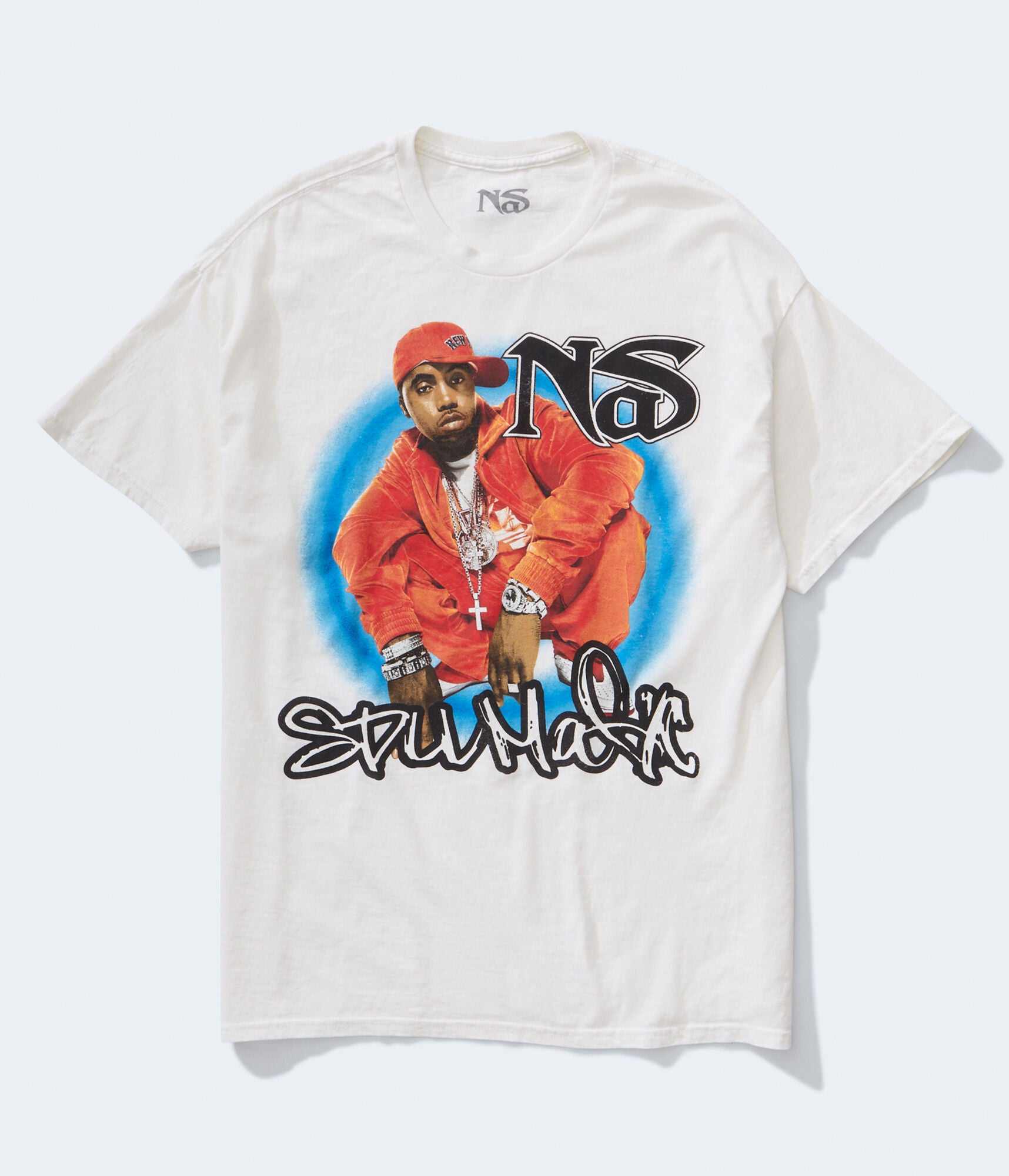 Aeropostale Mens' Nas Stillmatic Graphic Tee - White - Size S - Cotton - Teen Fashion & Clothing Cream