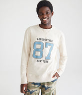 Aeropostale Mens' Aeropostale 87 New York Washed Crew Sweatshirt - Tan - Size S - Cotton - Teen Fashion & Clothing Oatmeal Heather