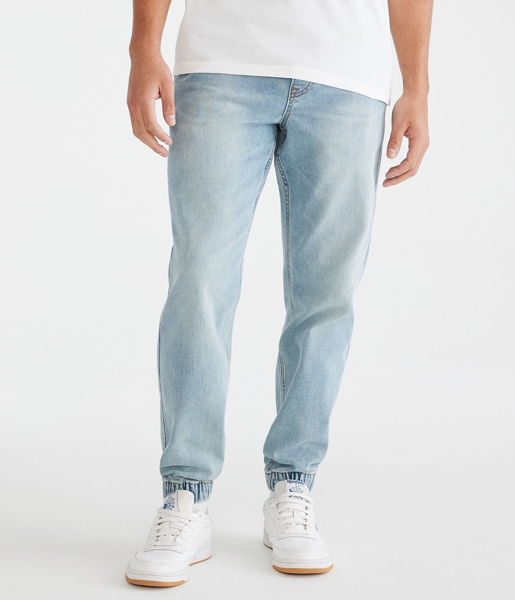 Aeropostale Mens' Premium Air Denim Joggers - Blue - Size XS - Cotton - Teen Fashion & Clothing Light Wash