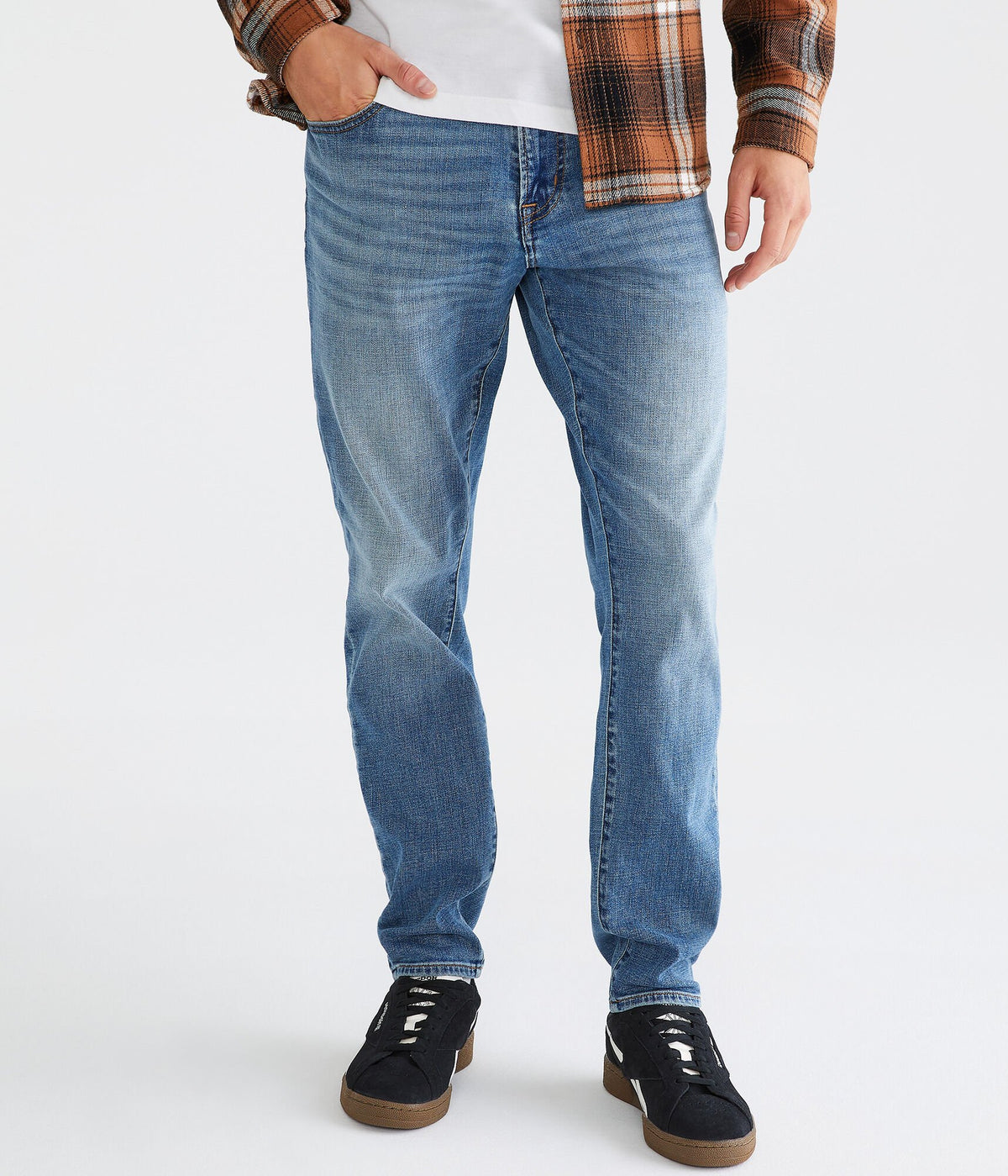 Aeropostale Mens' Athletic Skinny Jean - Washed Denim - Size 32X32 - Cotton - Teen Fashion & Clothing Medium Wash