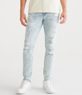 Aeropostale Mens' Super Skinny Premium Air Jean - Blue - Size 31X30 - Cotton - Teen Fashion & Clothing Light Wash