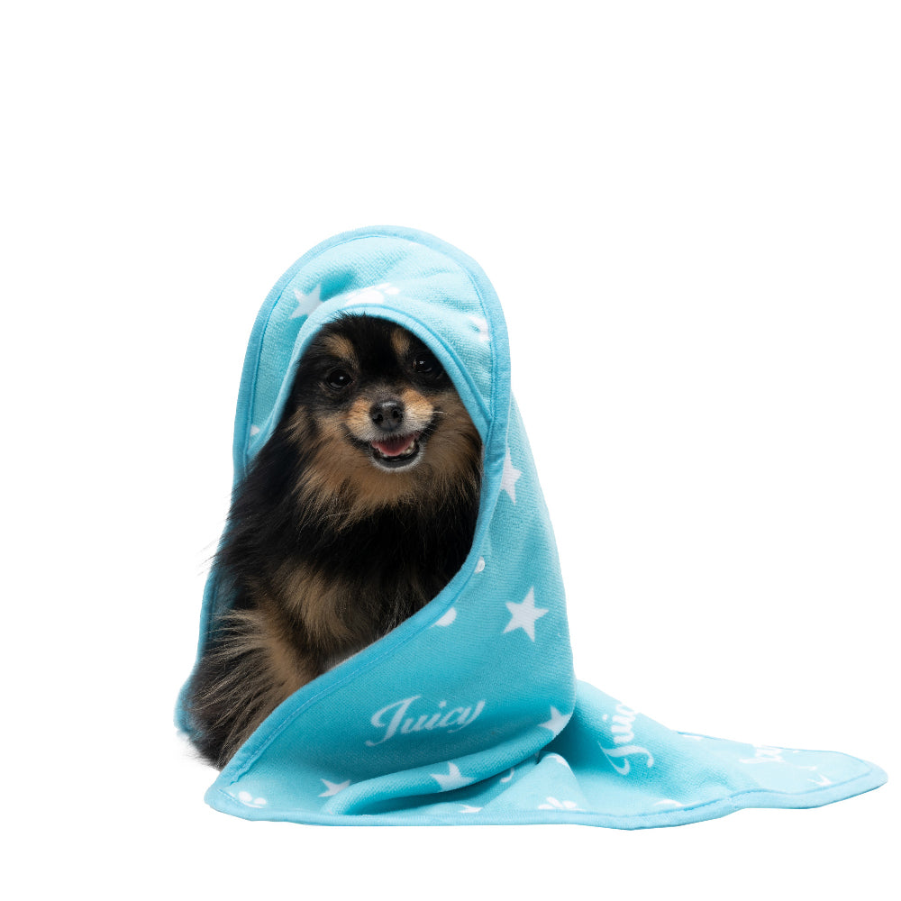 Juicy Couture Hooded Pet Towel Turquoise