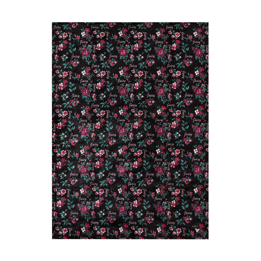Juicy Couture Plush Throw Blanket Dark Floral