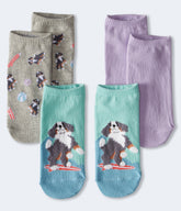 Aeropostale Womens' Surfing Dog Ankle Sock 3-Pack -  - Size One Size - Cotton - Teen Fashion & Clothing Grey