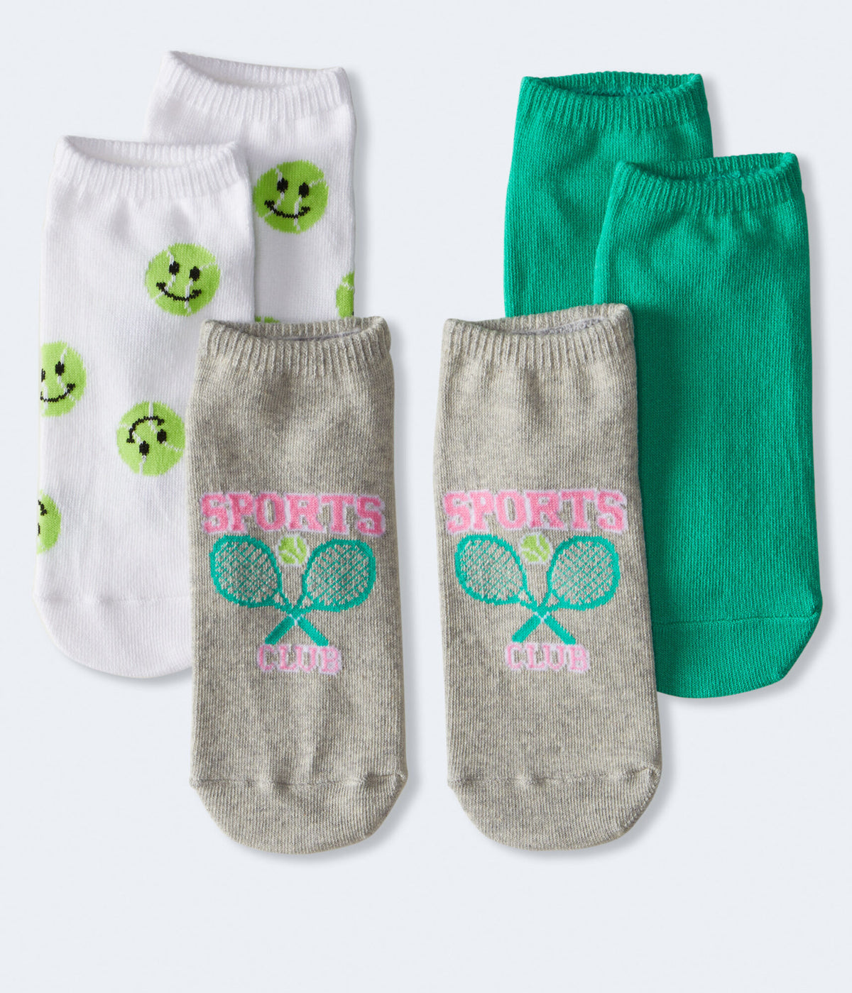 Aeropostale Womens' Tennis Club Ankle Sock 3-Pack - White - Size One Size - Cotton - Teen Fashion & Clothing Bleach