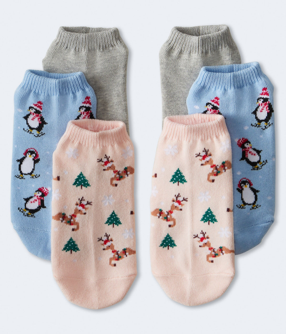 Aeropostale Womens' Santa Hat Reindeer Ankle Sock 3-Pack - Light Purple - Size One Size - Cotton - Teen Fashion & Clothing Fresh Lavender