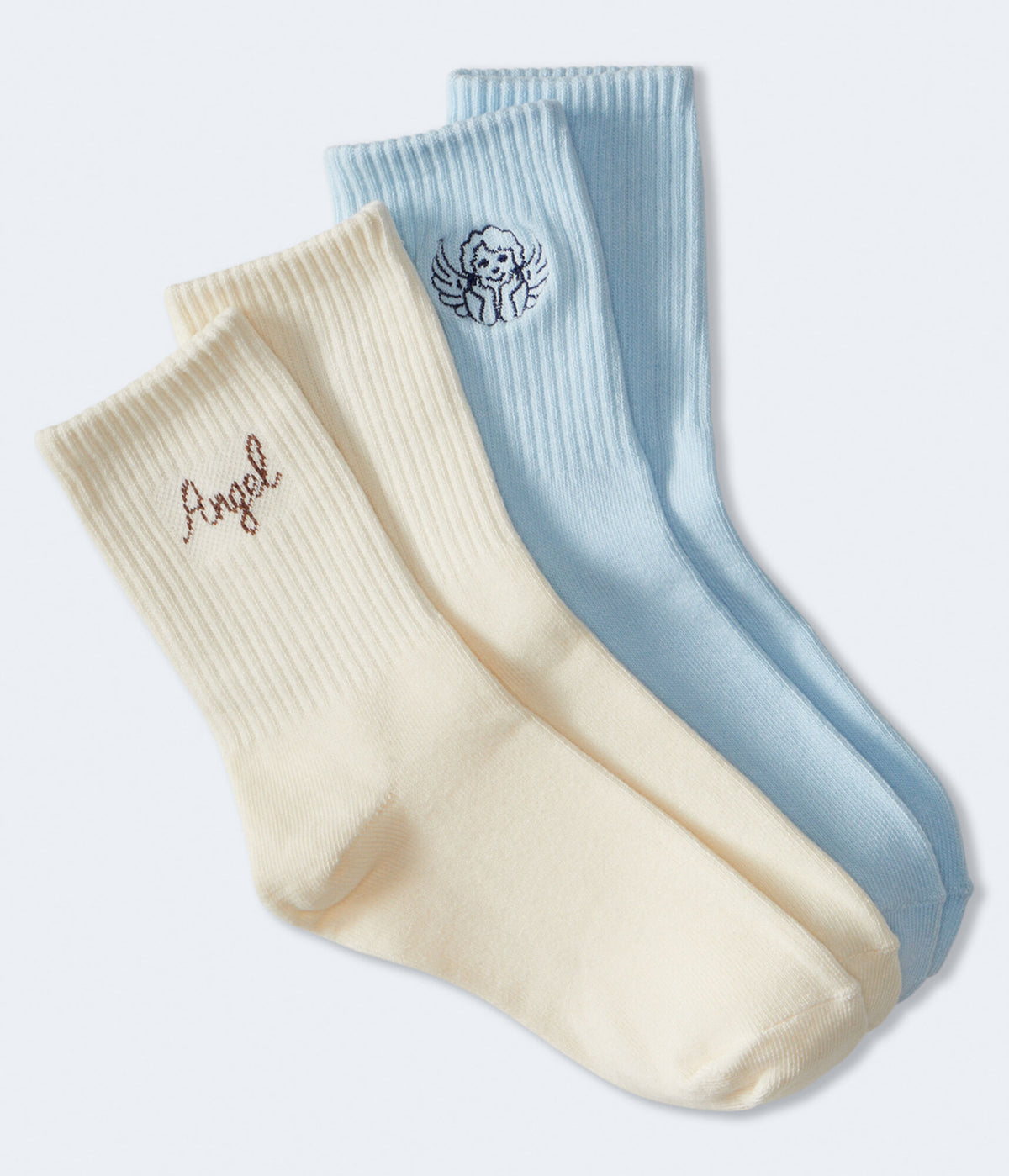 Aeropostale Womens' Angel Crew Sock 2-Pack -  - Size One Size - Cotton - Teen Fashion & Clothing Blue