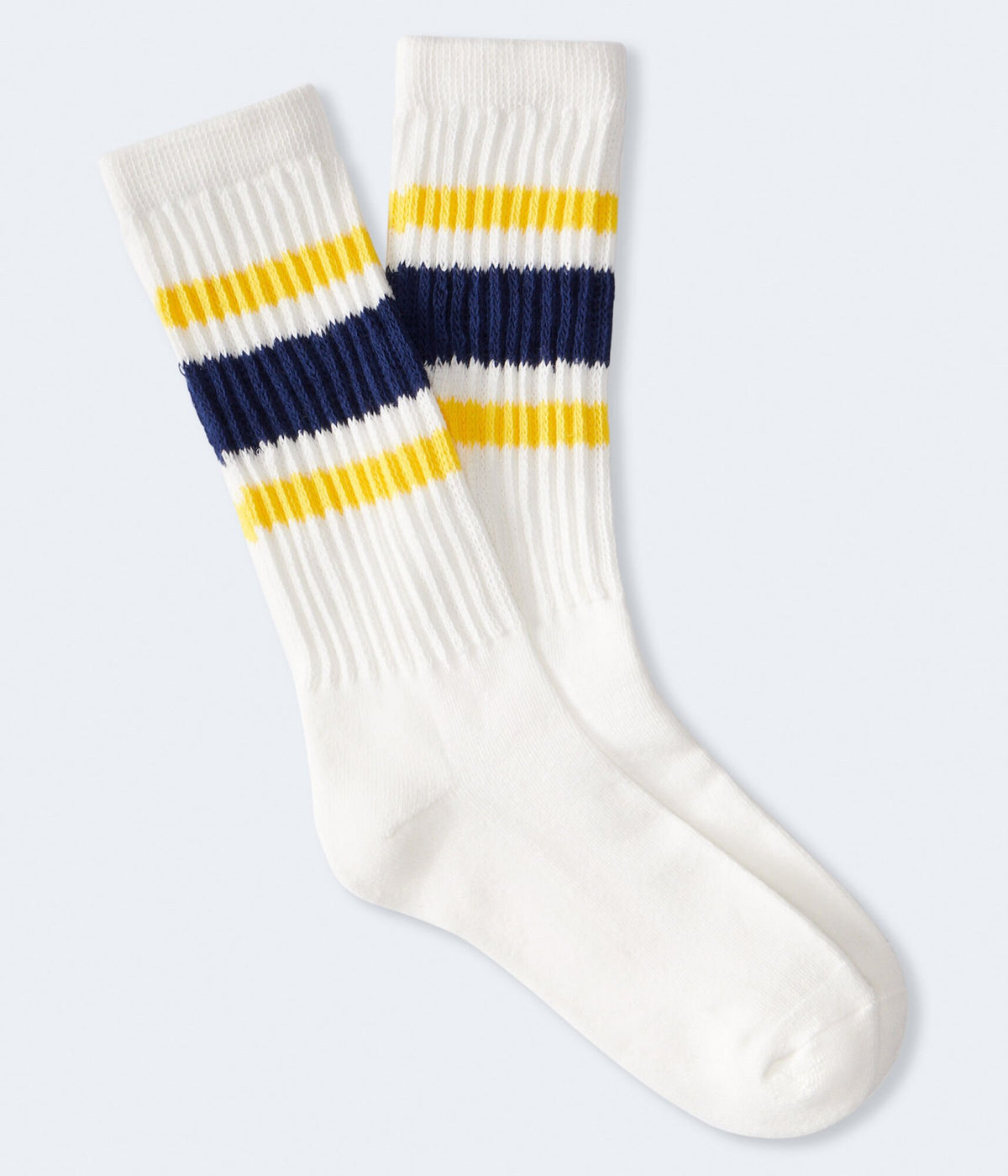 Aeropostale Womens' Varsity Stripe Slouchy Crew Socks -  Blue - Size One Size - Cotton - Teen Fashion & Clothing Navy