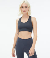 Aeropostale Womens' Seriously Soft Seamless Racerback Sports Bra - Dark Grey - Size XS - Nylon - Teen Fashion & Clothing Pavement