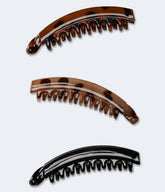 Aeropostale Womens' Shiny Banana Claw Hair Clip 3-Pack - Light Brown - Size One Size - Cotton - Teen Fashion & Clothing Tort