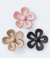 Aeropostale Womens' Large Flower Claw Hair Clip 3-Pack - -colored - Size One Size - Cotton - Teen Fashion & Clothing Multi