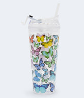 Aeropostale Womens' Butterflies Flip-Top Water Bottle - -colored - Size One Size - Plastic - Teen Fashion & Clothing Multi