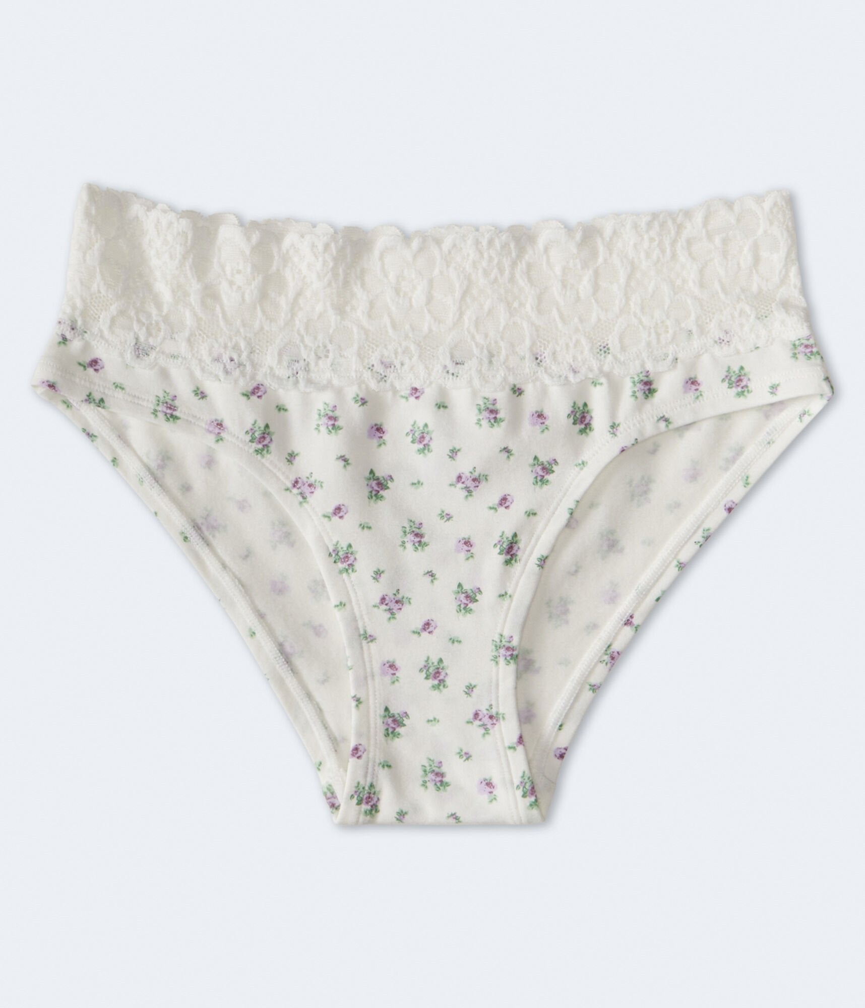 Aeropostale Womens' Floral Lace-Trim Hipster - White - Size S - Cotton - Teen Fashion & Clothing Cream