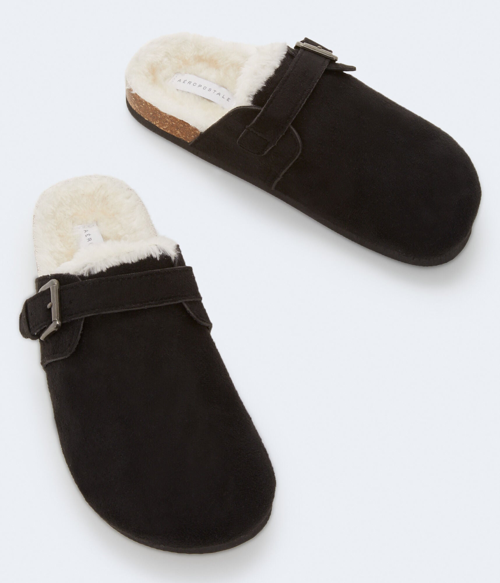 Aeropostale Womens' Faux Suede Clog -  - Size 8 - Fur - Teen Fashion & Clothing Black