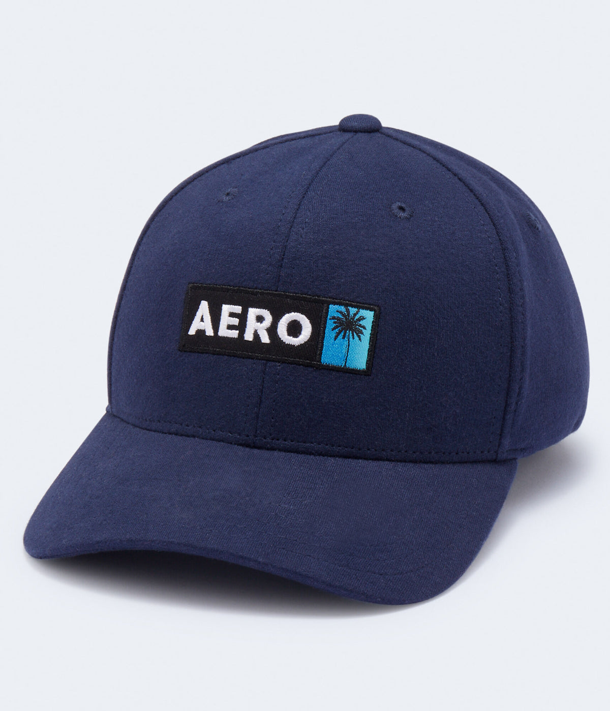 Aeropostale Mens' Palm Tree Box Logo Fitted Hat - Blue - Size S/M - Cotton - Teen Fashion & Clothing Seaside Blue