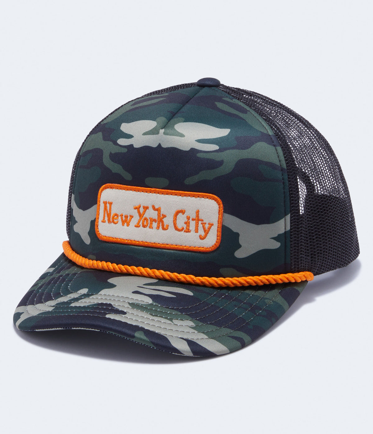 Aeropostale Mens' Camo New York City Adjustable Foam Trucker Hat - Dark Green - Size One Size - Polyester - Teen Fashion & Clothing Garland