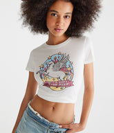 Aeropostale Womens' Wild Soul Pegasus Graphic Tee - White - Size M - Cotton - Teen Fashion & Clothing Bleach