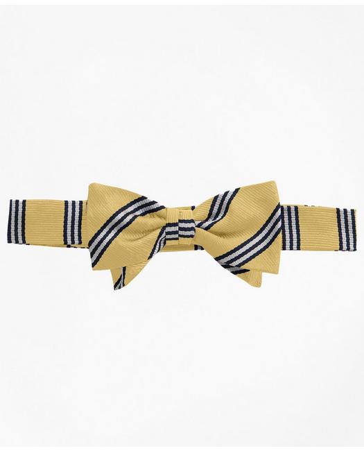 Brooks Brothers Boys Stripe Pre-Tied Bow Tie Gold
