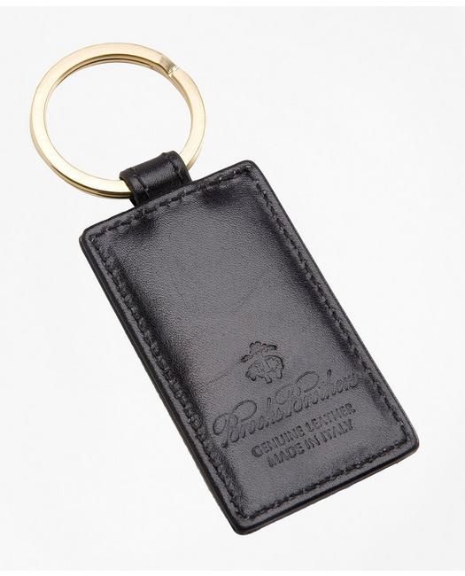 Brooks Brothers Men's French Calfskin Key Fob Black