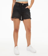 Aeropostale Womens' '90s Super High-Rise Denim Cutoff Shorts -  - Size 4 - Cotton - Teen Fashion & Clothing Black