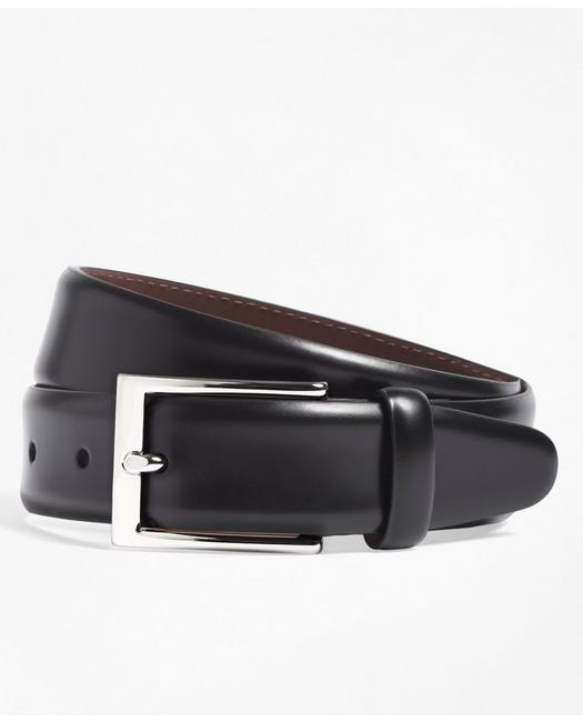 Brooks Brothers Men's Feather Edge Belt Black