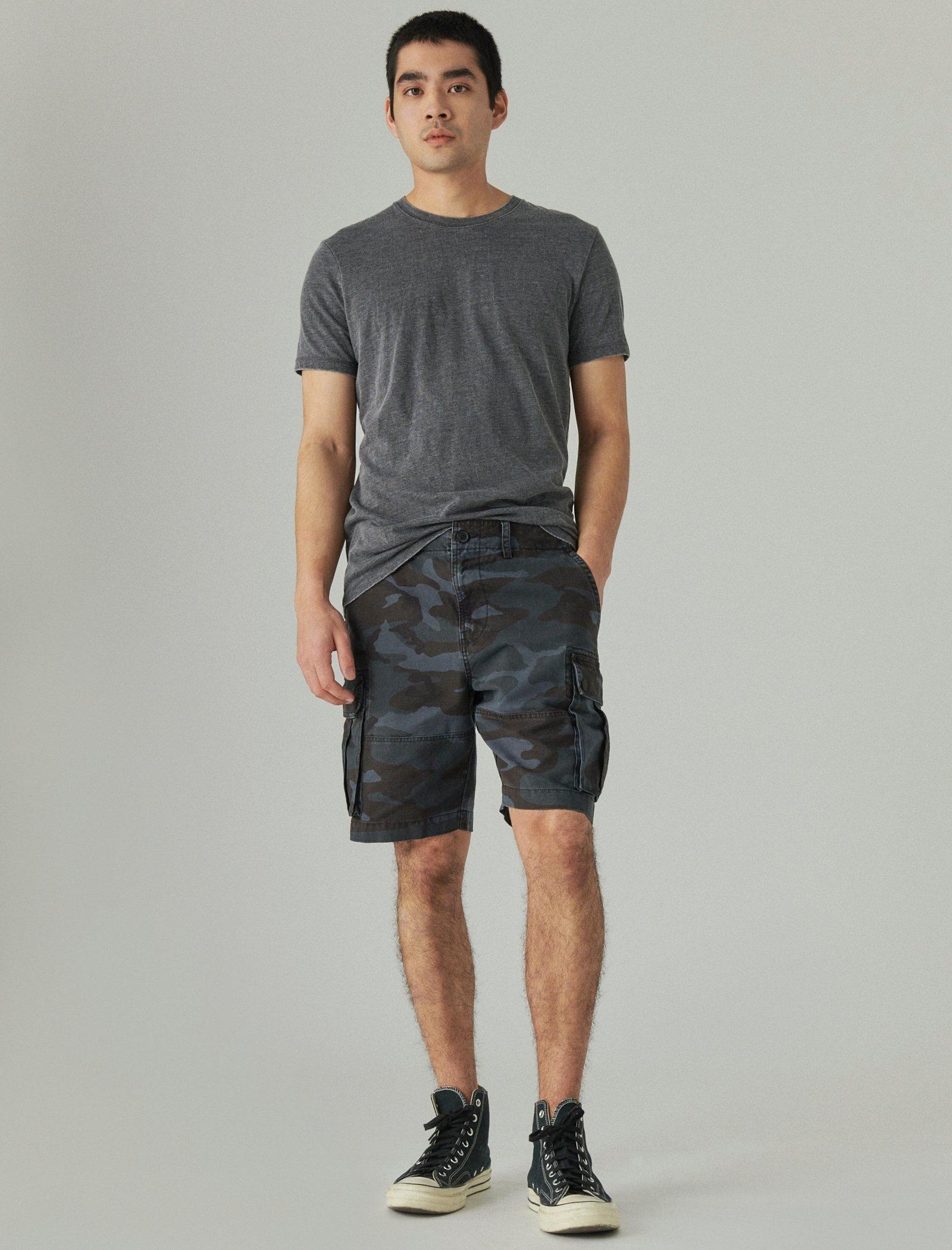 Lucky Brand 9" Canvas Cargo Short Over Dye Blue