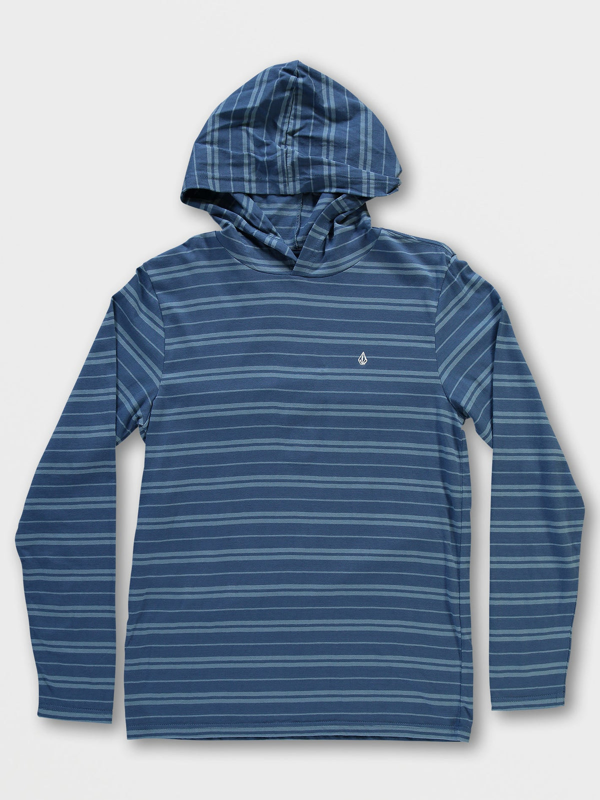 Volcom Parables Striped Hooded Shirt Wrecked Indigo