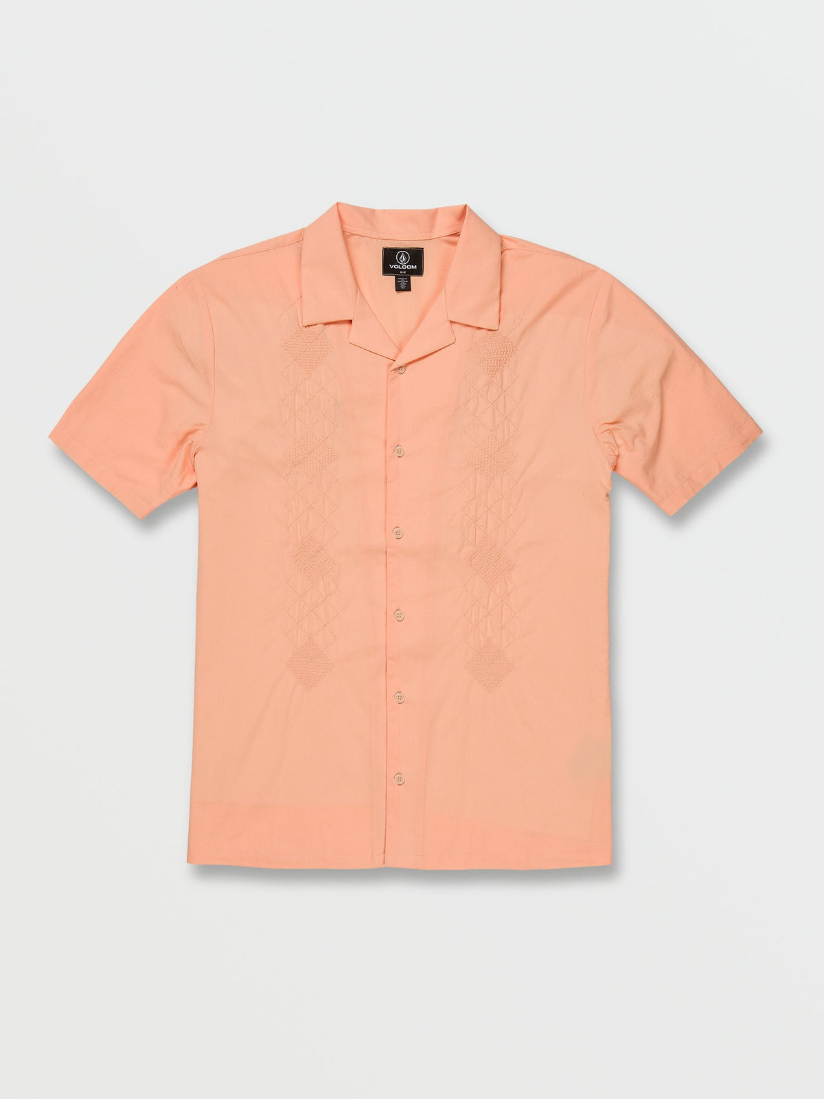 Volcom Baracostone Men's Short Sleeve Shirt Peach Bud