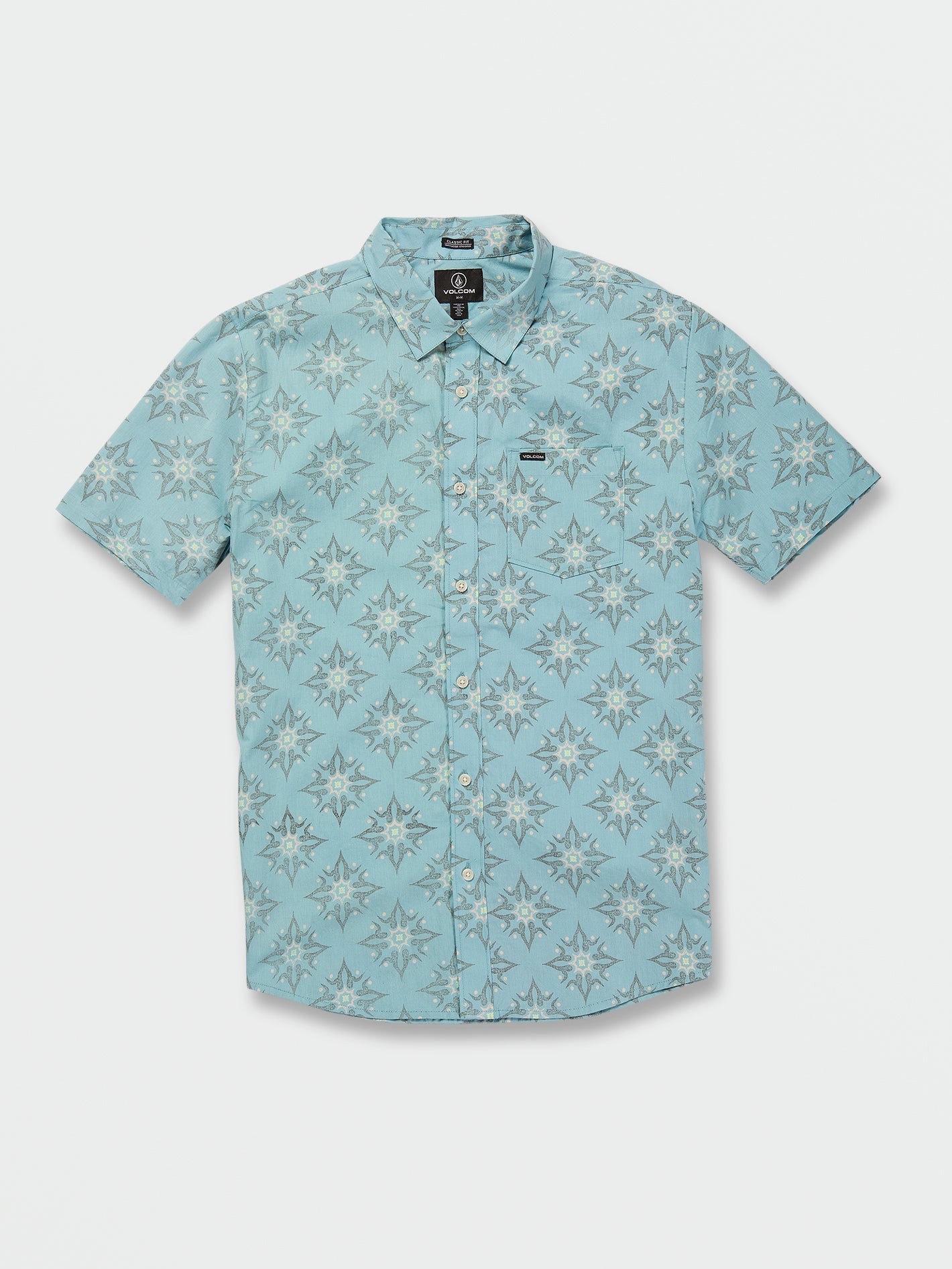 Volcom Throwing Star Men's Short Sleeve Shirt Coastal Blue