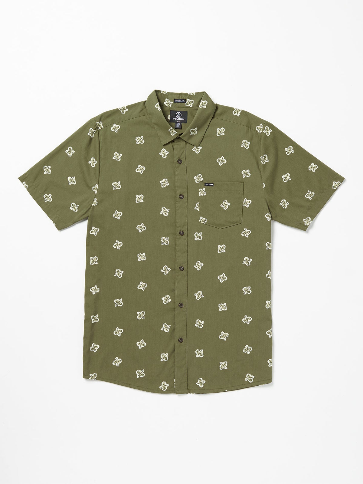 Volcom Scaler Stone Men's Short Sleeve Shirt Expedition Green