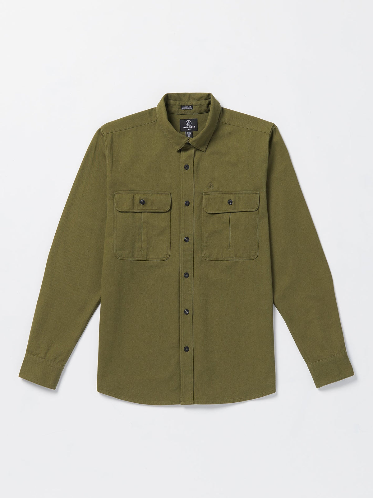 Volcom Stone Benchmark Men's Long Sleeve Shirt Expedition Green