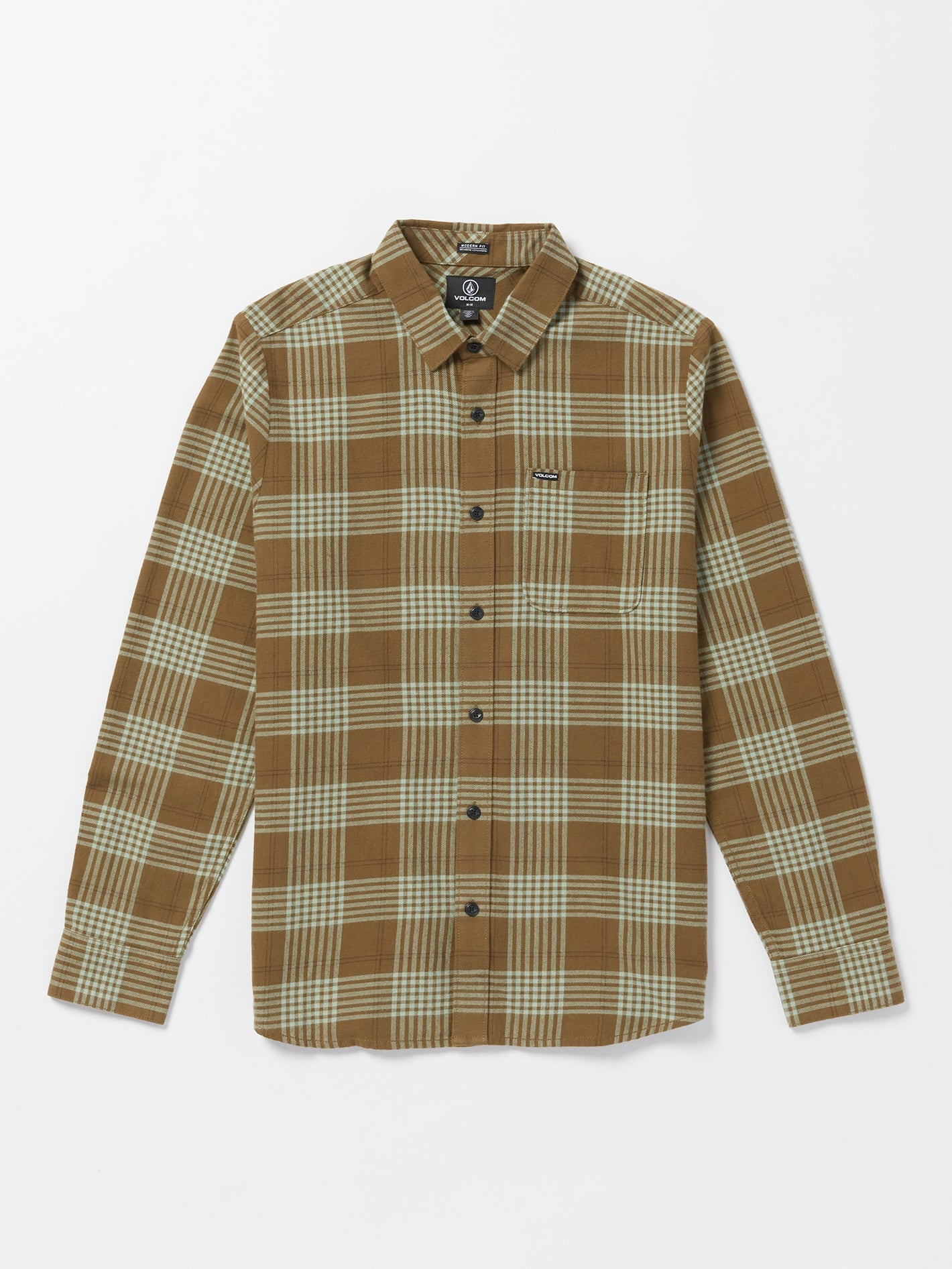 Volcom Caden Plaid Men's Long Sleeve Shirt Mud