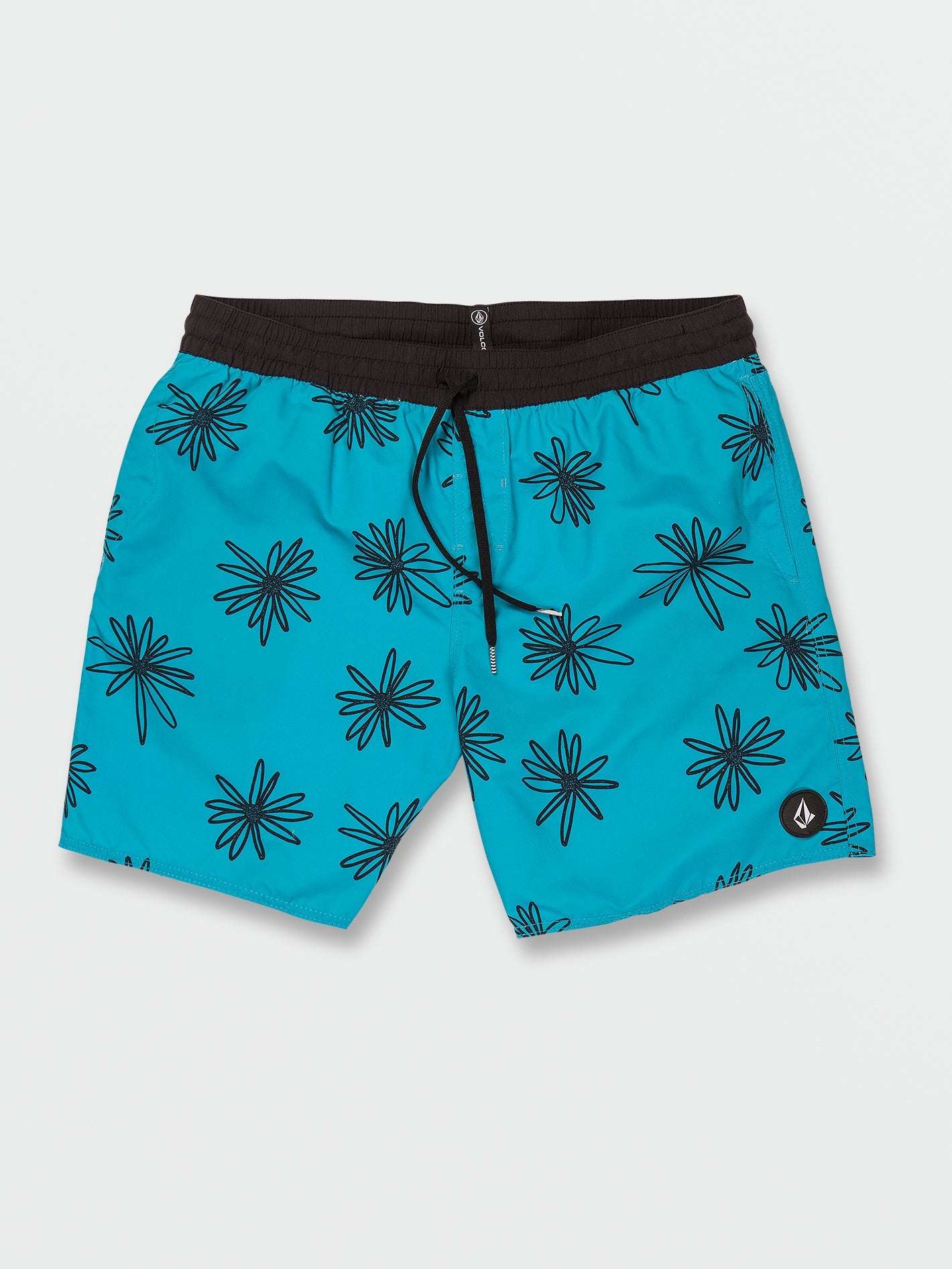 Volcom Polly Pack Elastic Waist Men's Swim Trunks Electric Blue