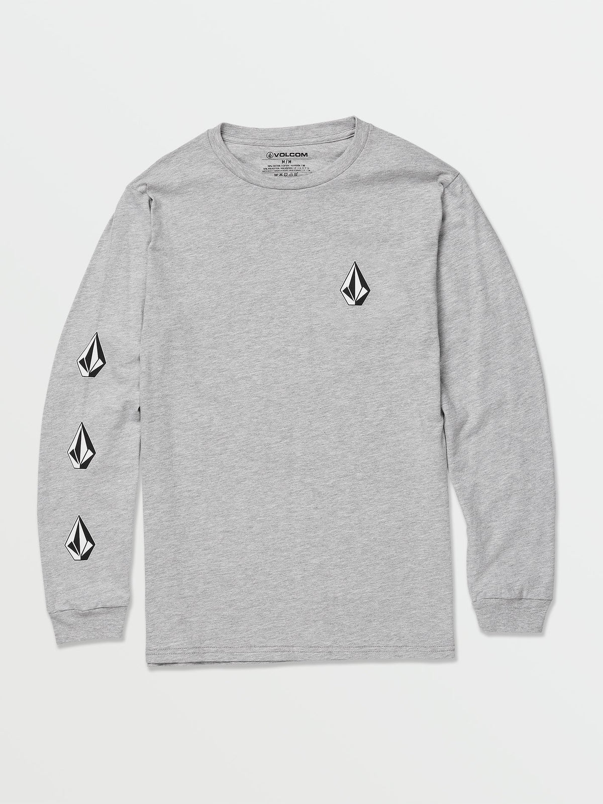 Volcom Iconic Stone Long Sleeve Tee Heather Grey