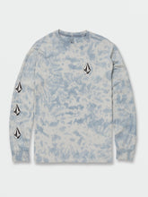 Volcom Iconic Stone Dye Long Sleeve Tee Slate Blue